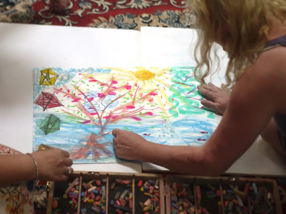Shared painting with pastels