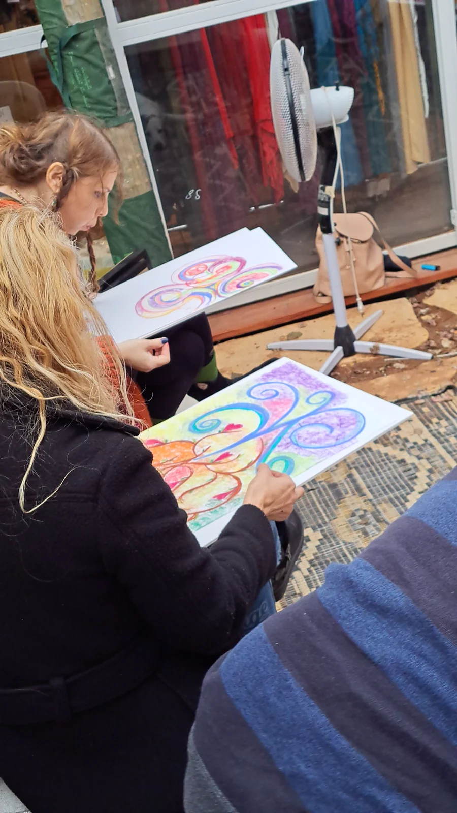 Participants creating personal works in color